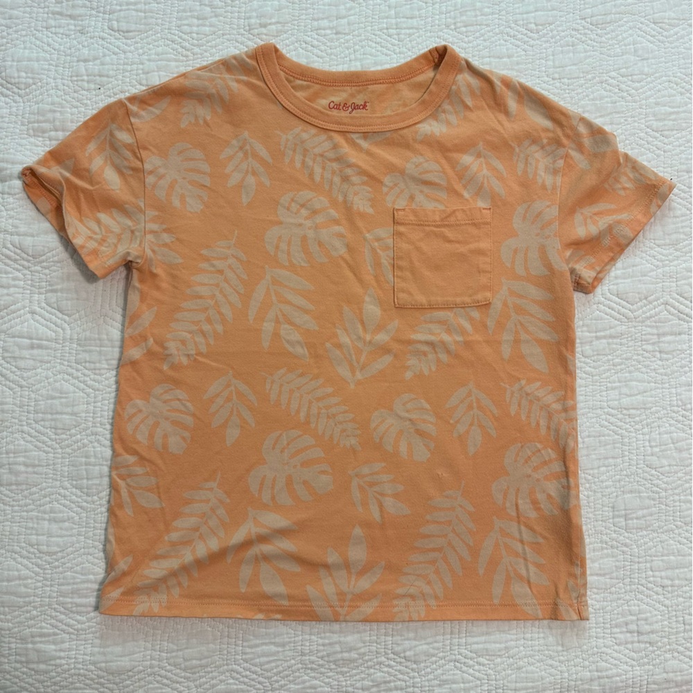 Cat & Jack Peach Leaf Pattern Kids Tee